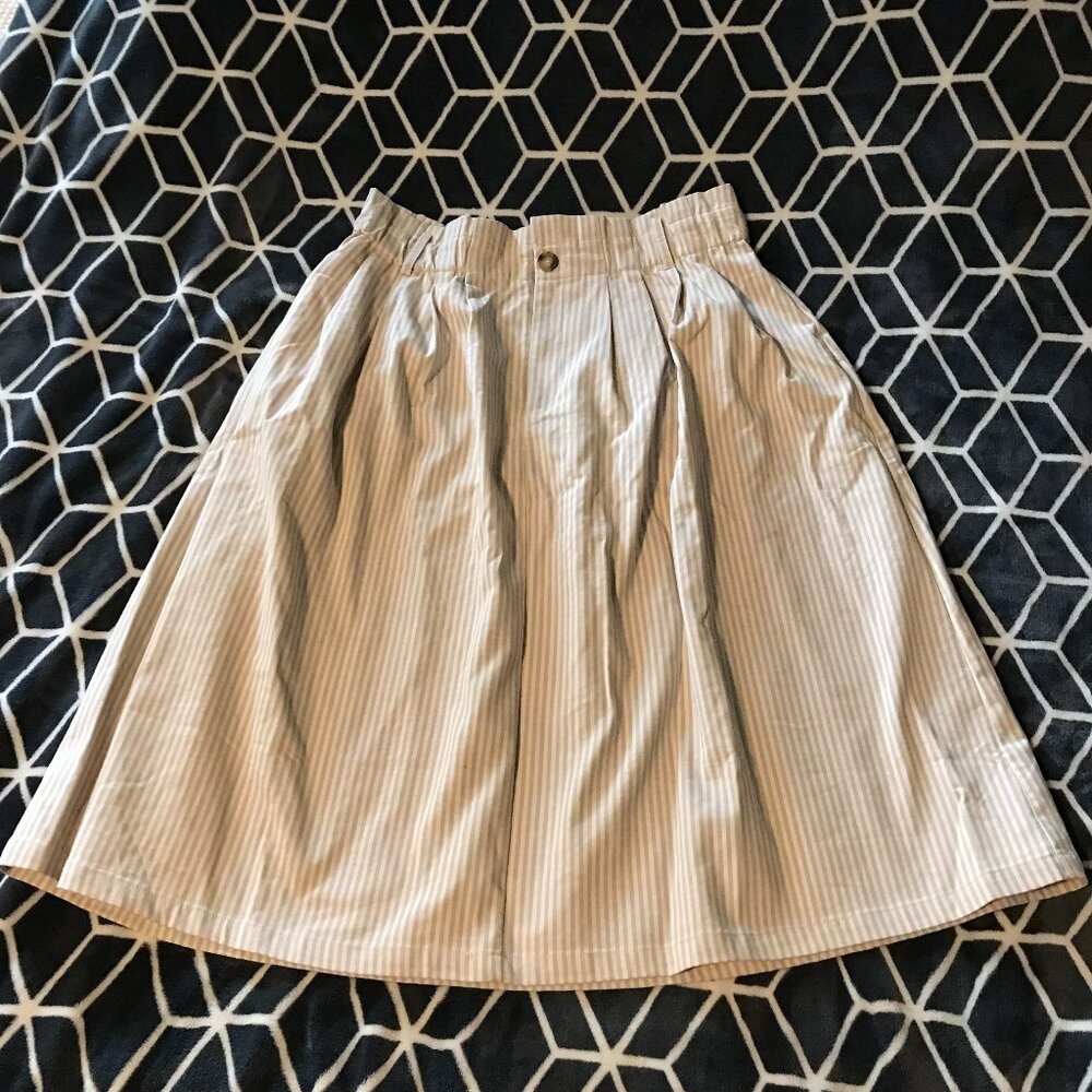 Current Air by Anthropologie Striped Brown/Tan Skirt Size XL _ drs011